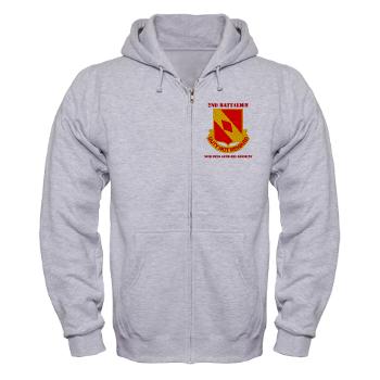 2B20FAR - A01 - 03 - DUI - 2nd Battalion - 20th FA Regiment with Text - Zip Hoodie