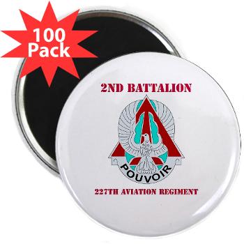 2B227AR - M01 - 01 - DUI - 2nd Bn - 227th Aviation Regt with Text - 2.25" Magnet (10 pack) - Click Image to Close
