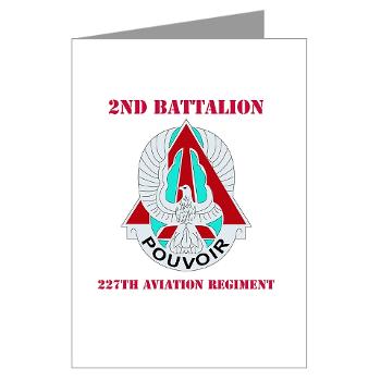 2B227AR - M01 - 02 - DUI - 2nd Bn - 227th Aviation Regt with Text - Greeting Cards (Pk of 10)