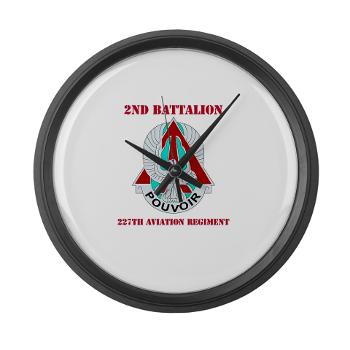 2B227AR - M01 - 03 - DUI - 2nd Bn - 227th Aviation Regt with Text - Large Wall Clock