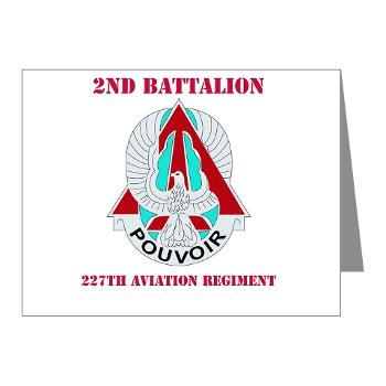 2B227AR - M01 - 02 - DUI - 2nd Bn - 227th Aviation Regt with Text - Note Cards (Pk of 20)