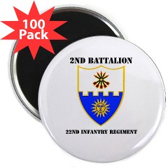 2B22IR - M01 - 01 - DUI - 2nd Battalion - 22nd Infantry Regiment with Text 2.25" Magnet (100 pack)