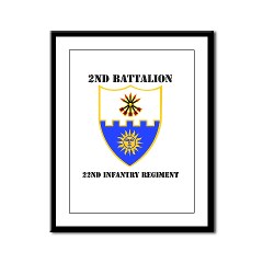 2B22IR - M01 - 02 - DUI - 2nd Battalion - 22nd Infantry Regiment with Text Framed Panel Print