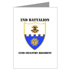 2B22IR - M01 - 02 - DUI - 2nd Battalion - 22nd Infantry Regiment with Text Greeting Cards (Pk of 10)