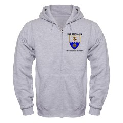 2B22IR - A01 - 03 - DUI - 2nd Battalion - 22nd Infantry Regiment with Text Zip Hoodie