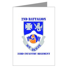 2B23IR - M01 - 02 - DUI - 2nd Battalion - 23rd Infantry Regiment with text Greeting Cards (Pk of 10)