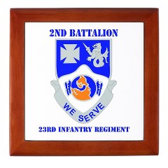 2B23IR - M01 - 03 - DUI - 2nd Battalion - 23rd Infantry Regiment with text Keepsake Box