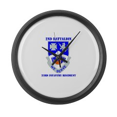 2B23IR - M01 - 03 - DUI - 2nd Battalion - 23rd Infantry Regiment with text Large Wall Clock