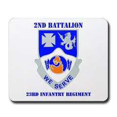 2B23IR - M01 - 03 - DUI - 2nd Battalion - 23rd Infantry Regiment with text Mousepad