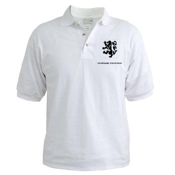 2B28I - A01 - 04 - DUI - 2nd Battalion, 28th Infantry with Text - Golf Shirt