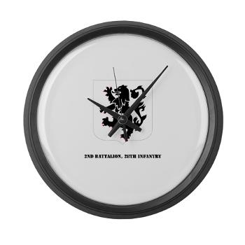 2B28I - M01 - 03 - DUI - 2nd Battalion, 28th Infantry with Text - Large Wall Clock