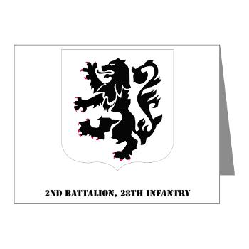 2B28I - M01 - 02 - DUI - 2nd Battalion, 28th Infantry with Text - Note Cards (Pk of 20)