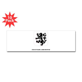 2B28I - M01 - 01 - DUI - 2nd Battalion, 28th Infantry with Text - Sticker (Bumper 10 pk)