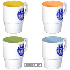 2B290R - M01 - 03 - DUI - 2nd Bn - 290th Regt(CS/CSS) Stackable Mug Set (4 mugs) - Click Image to Close