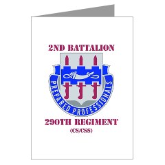 2B290R - M01 - 02 - DUI - 2nd Bn - 290th Regt(CS/CSS) with Text Greeting Cards (Pk of 10) - Click Image to Close