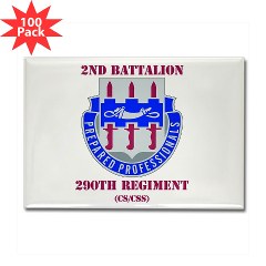 2B290R - M01 - 01 - DUI - 2nd Bn - 290th Regt(CS/CSS) with Text Rectangle Magnet (100 pack) - Click Image to Close