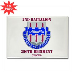 2B290R - M01 - 01 - DUI - 2nd Bn - 290th Regt(CS/CSS) with Text Rectangle Magnet (10 pack) - Click Image to Close