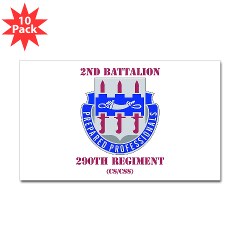 2B290R - M01 - 01 - DUI - 2nd Bn - 290th Regt(CS/CSS) with Text Sticker (Rectangle 10 pk) - Click Image to Close