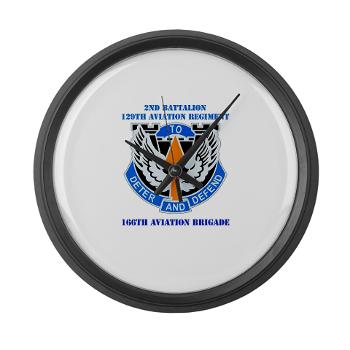 2B291AR - M01 - 03 - DUI - 2nd Battalion - 291th Aviation Regiment with Text - Large Wall Clock