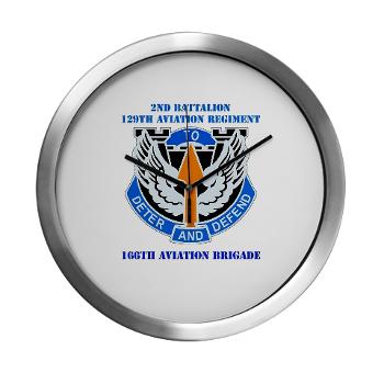 2B291AR - M01 - 03 - DUI - 2nd Battalion - 291th Aviation Regiment with Text - Modern Wall Clock - Click Image to Close