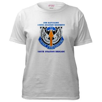 2B291AR - A01 - 04 - DUI - 2nd Battalion - 291th Aviation Regiment with Text - Women's T-Shirt