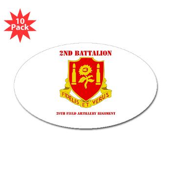 2B29FAR - M01 - 01 - DUI - 2nd Bn - 29th FA Regt with Text - Sticker (Oval 10 pk) - Click Image to Close