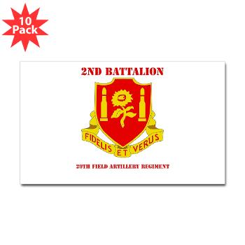 2B29FAR - M01 - 01 - DUI - 2nd Bn - 29th FA Regt with Text - Sticker (Rectangle 10 pk) - Click Image to Close