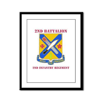 2B2IR - M01 - 02 - DUI - 2nd Battalion - 2nd Infantry Regiment with Text - Framed Panel Print