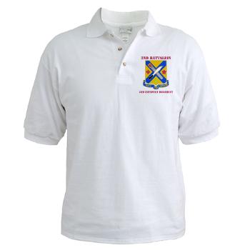 2B2IR - A01 - 04 - DUI - 2nd Battalion - 2nd Infantry Regiment with Text - Golf Shirt - Click Image to Close