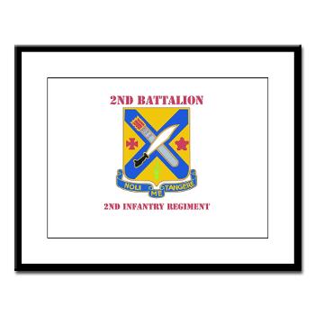 2B2IR - M01 - 02 - DUI - 2nd Battalion - 2nd Infantry Regiment with Text - Large Framed Print