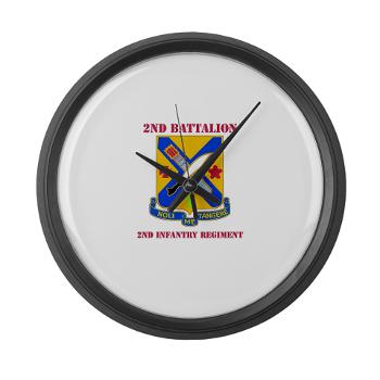 2B2IR - M01 - 03 - DUI - 2nd Battalion - 2nd Infantry Regiment with Text - Large Wall Clock