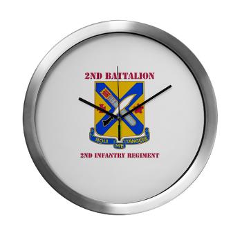 2B2IR - M01 - 03 - DUI - 2nd Battalion - 2nd Infantry Regiment with Text - Modern Wall Clock