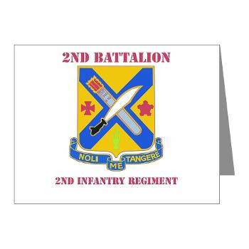 2B2IR - M01 - 02 - DUI - 2nd Battalion - 2nd Infantry Regiment with Text - Note Cards (Pk of 20)