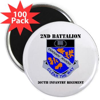 2B307IR - M01 - 01 - DUI - 2nd Bn - 307th Infantry Regiment with Text 2.25" Magnet (100 pack)