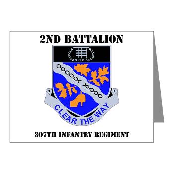 2B307IR - M01 - 02 - DUI - 2nd Bn - 307th Infantry Regiment with Text Note Cards (Pk of 20)