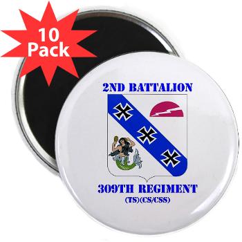 2B309RTSCSCSS - M01 - 01 - DUI - 2nd Bn - 309th Regt (TS) (CS/CSS) with Text - 2.25" Magnet (10 pack) - Click Image to Close