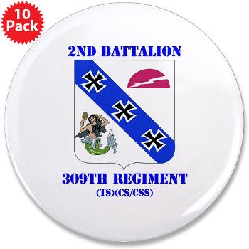 2B309RTSCSCSS - M01 - 01 - DUI - 2nd Bn - 309th Regt (TS) (CS/CSS) with Text - 3.5" Button (10 pack) - Click Image to Close