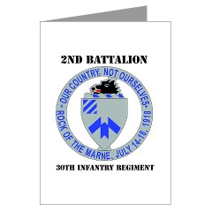 2B30IR - M01 - 02 - DUI - 2nd Bn - 30th Infantry Regiment with Text Greeting Cards (Pk of 10)