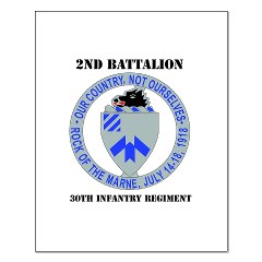 2B30IR - M01 - 02 - DUI - 2nd Bn - 30th Infantry Regiment with Text Small Poster