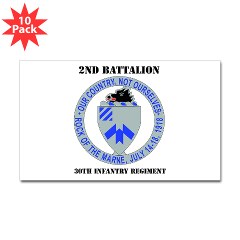 2B30IR - M01 - 01 - DUI - 2nd Bn - 30th Infantry Regiment with Text Sticker (Rectangle 10 pk) - Click Image to Close