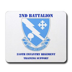 2B310ITS - M01 - 03 - DUI - 2nd Battalion - 310th Infantry (TS) with Text Mousepad - Click Image to Close