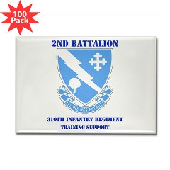2B310ITS - M01 - 01 - DUI - 2nd Battalion - 310th Infantry (TS) with Text Rectangle Magnet (100 pack)
