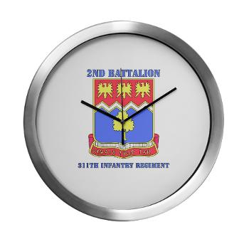 2B311IR - M01 - 03 - DUI - 2nd Bn - 311 Infantry Regt with Text - Modern Wall Clock - Click Image to Close