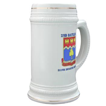 2B311IR - M01 - 03 - DUI - 2nd Bn - 311 Infantry Regt with Text - Stein - Click Image to Close