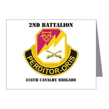 2B316CB - M01 - 02 - DUI - 2Bn - 316th Cavalry Bde with text Note Cards (Pk of 20)