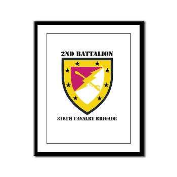 2B316CB - M01 - 02 - SSI - 2Bn - 316th Cavalry Bde with text Framed Panel Print