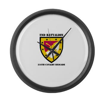 2B316CB - M01 - 03 - SSI - 2Bn - 316th Cavalry Bde with text Large Wall Clock