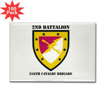 2B316CB - M01 - 01 - SSI - 2Bn - 316th Cavalry Bde with text Rectangle Magnet (100 pack)
