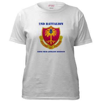 2B320FAR - A01 - 04 - DUI - 2nd Bn - 320th Field Artillery Regiment with Text Women's T-Shirt