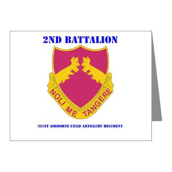 2B321AFAR - M01 - 02 - DUI - 2nd Bn - 321st Airborne FA Regt with Text Note Cards (Pk of 20)